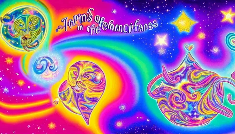 Image similar to the two complementary forces that make up all aspects and phenomena of life, by Lisa Frank,