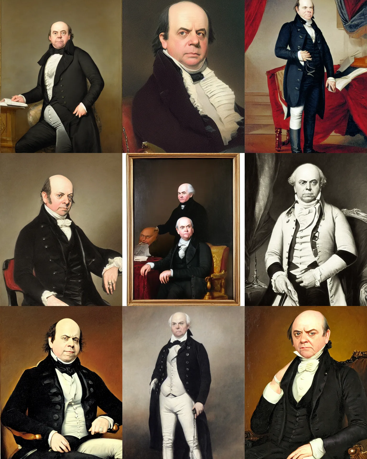 Prompt: paul giamatti as john quincy adams, 6 th president of the united states, 1 8 2 5 - 1 8 2 9, portrait by george peter alexander healy in 1 8 5 8. oil on canvas, 6 2 x 4 7 inches, white house collection / white house historical association