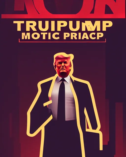 Image similar to donald trump as a mob boss, crime drama movie poster art, volumetric lighting, artstation, smoke, noir, tom whalen