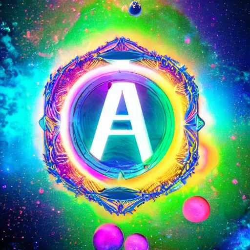 Image similar to a and w vaporwave logo, colorful, digital art, cosmic, 3 d high definition, trending on art station, photorealistic, high resolution, 8 k, octane, hyper detailed, insane details, intricate, elite, ornate, elegant trend, highly detailed and intricate, sharp focus, photography, unreal engine