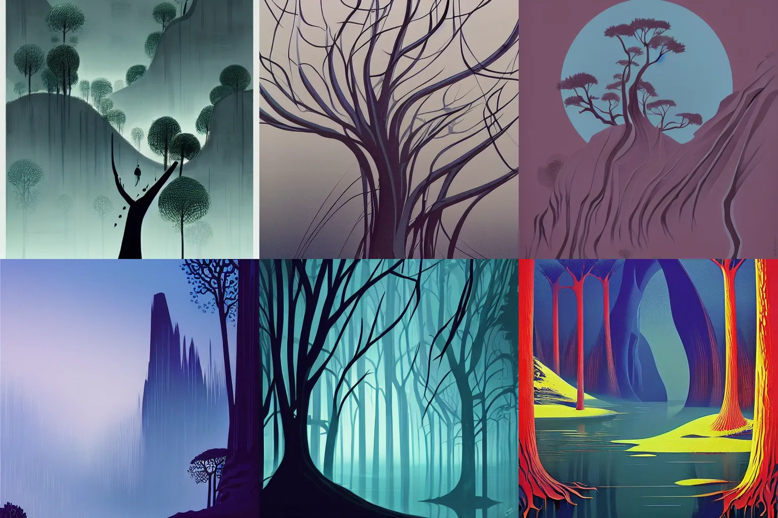 Prompt: concept art by Eyvind Earle, highly detailed, ultra detailed, ultra realistic, trending on artstation