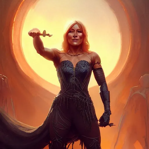 Prompt: Helene Fischer is the queen of the damned. Detailed digital art by greg rutkowski, Thomas kinkade, Keith Parkinson, artstation, cgsociety, deviantart, 8k, HD