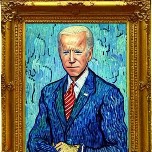 Image similar to Joe Biden painted by Van Gogh