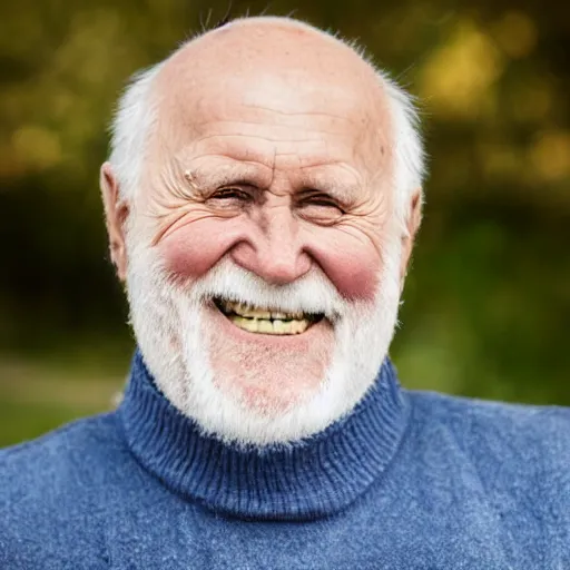 Image similar to portrait of hide the pain harold, accurate and detailed, round face, awkward but friendly, stock photo, Nikon 50mm f/1.8G
