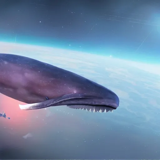 Image similar to no man's sky concept art space whale