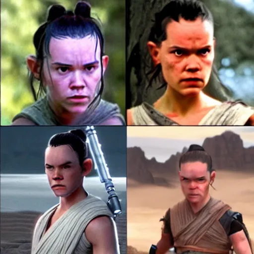 Prompt: rey from star wars in the real world