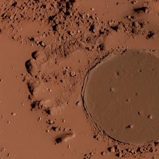 Image similar to faint virgin mary face outline in mars soil