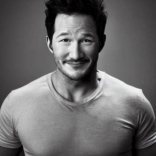 Image similar to markiplier and chris pratt combined, 4k headshot photography