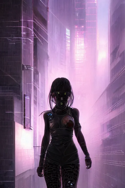 Image similar to portrait futuristic unstable cyberpunk young female Berserker, in futuristic heavily raindrop tokyo rooftop cyberpunk night, ssci-fi, fantasy, intricate, very very beautiful, elegant, neon light, highly detailed, digital painting, concept art, human anatomy, soft light, hdri, smooth, sharp focus, illustration, art by tian zi and craig mullins and WLOP and alphonse mucha