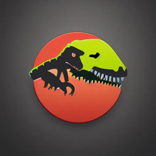 Prompt: An app logo for a dating app for dinosaurs, HD