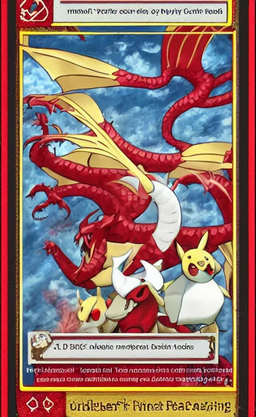 pokemon card trading fantasy card of a red dragon