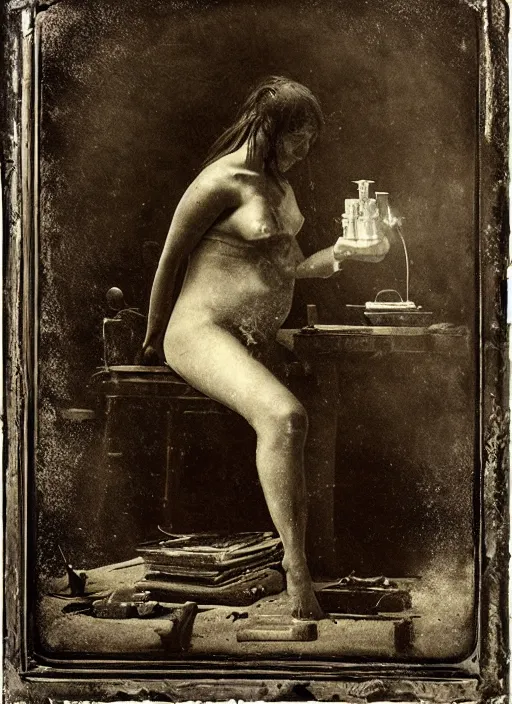 Prompt: old wetplate daguerreotype birth of entropy, fractal, intricate, elegant, highly detailed, parallax, leica, medium format, subsurface scattering, by jheronimus bosch and greg rutkowski and louis jacques mande daguerre