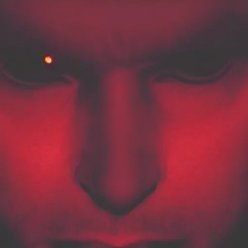 Image similar to a man with red glowing eyes