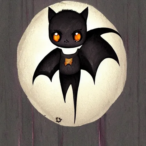 Prompt: cute bat with daggers