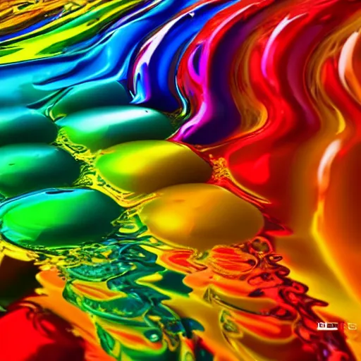 Prompt: colorful flowing liquid floating, splashing, mixing, close up, detailed, wet, glossy, unreal engine render, 3 d octane render, 8 k