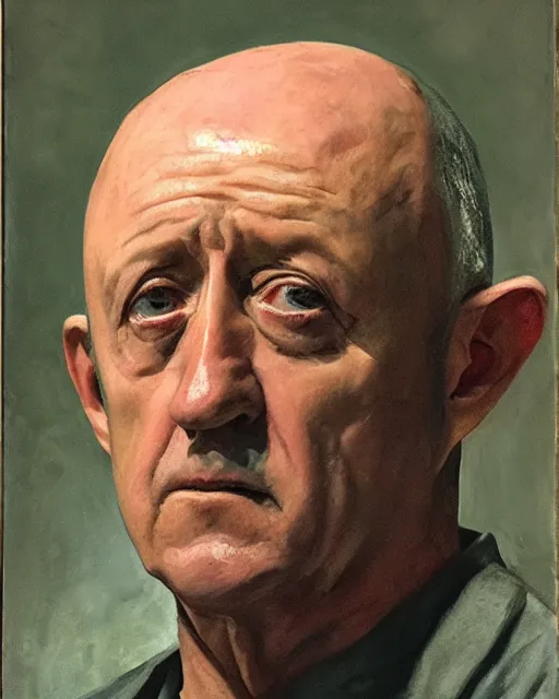 Image similar to jonathan banks as mike ehrmantraut, cinematic lighting, renaissance portrait, oil painting