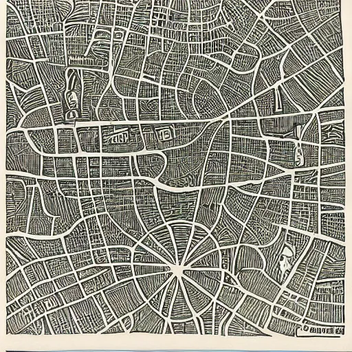 Prompt: very detailed, intricate, artsy, grotosque, jakarta map in the style of claire brewster