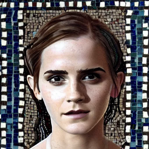 Image similar to roman bath mosaic of emma watson