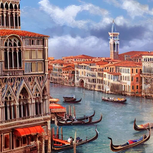 Prompt: hyper realistic highly detailed mix of venice, florence, naples