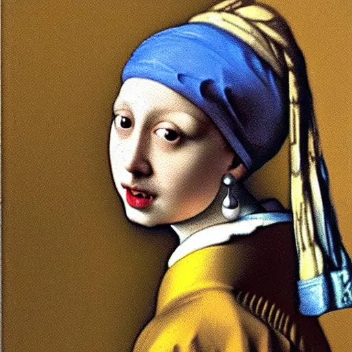 Image similar to the pearl with the girl earring by johannes vermeer