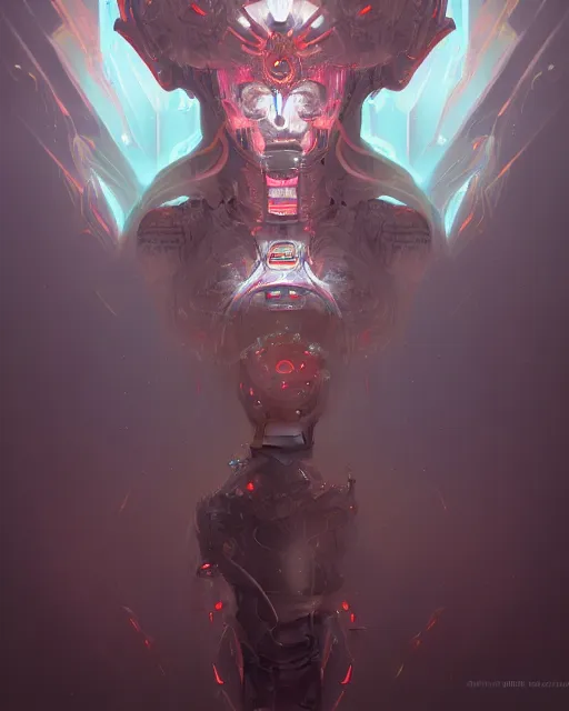 Image similar to benevolent android necromancer, aura of light, artificial intelligence, scifi, futuristic, highly detailed, trending on artstation, lee ji - eun, advanced technology, art by vitaly bulgarov