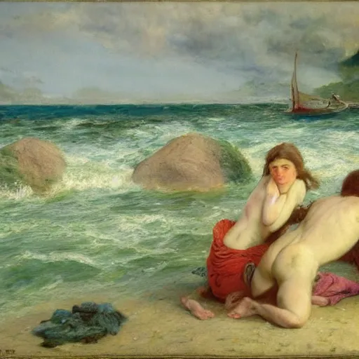 Image similar to The last day in paradise, oil on canvas, 1883