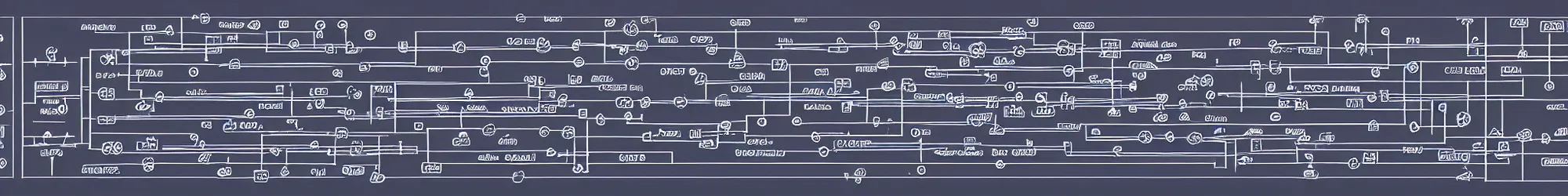 Image similar to complicated network diagram blueprint