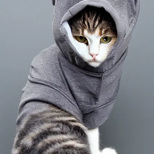 Prompt: cat with a hoodie