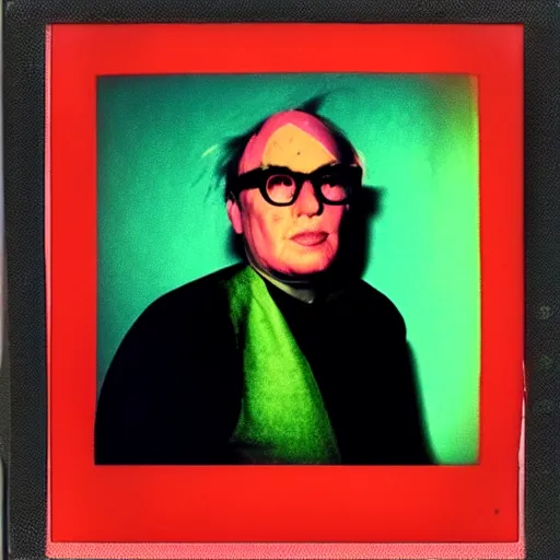 Image similar to color polaroid portrait of a fat man by andy warhol.