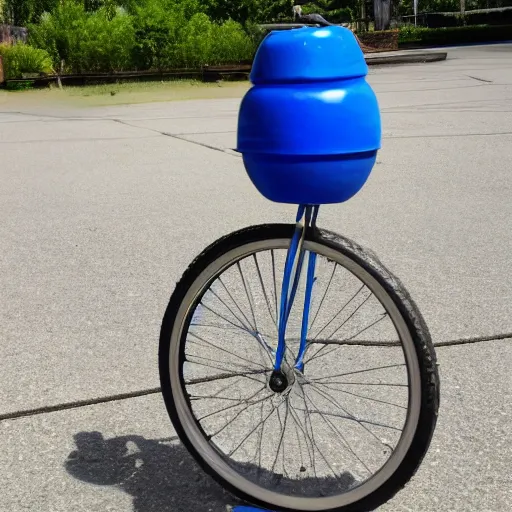 Prompt: a blue unicycle,