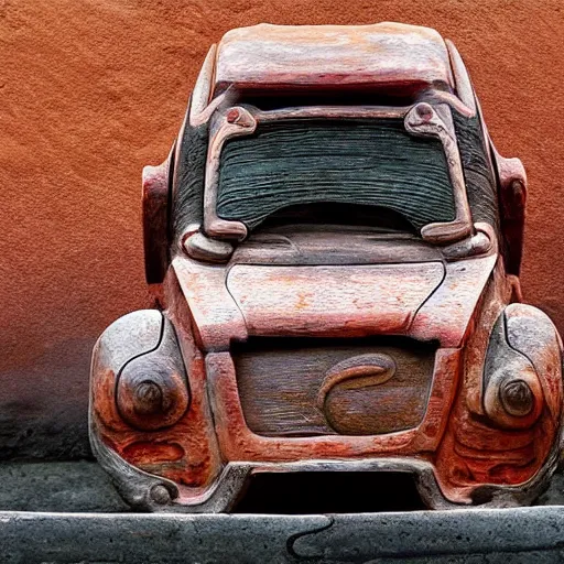 Prompt: A High quality award winning photo of a car with the bodywork painted with a ancient chine art style of the beatles, ancient china art style, car paint, ancient china style of the beatles, car paint