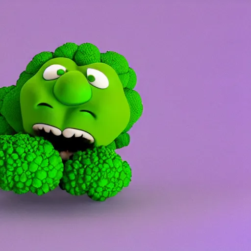 Prompt: a 3d render of a smiling happy broccoli, he is dancing, vivid colors