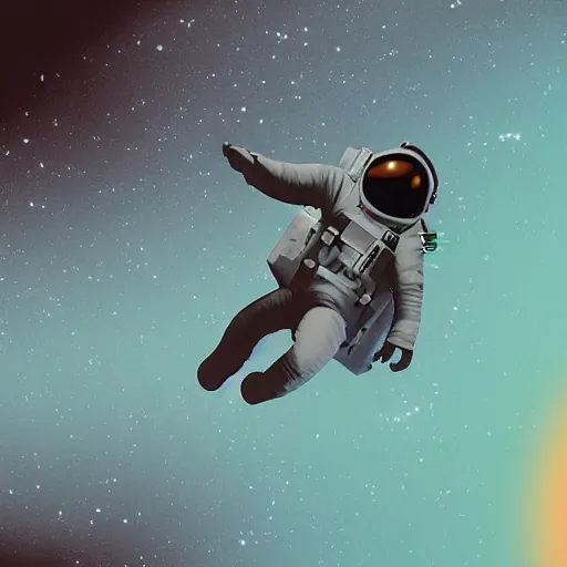 Image similar to astronaut falling into a black hole