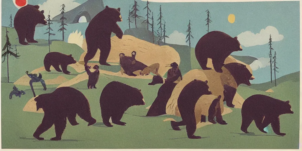 Image similar to bears, mid-century armor