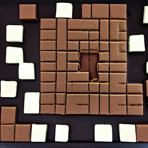 Image similar to dark chocolate relief of minecraft