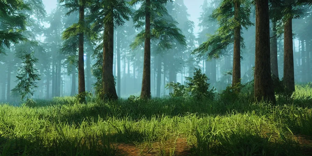 Image similar to summer forest, unreal engine