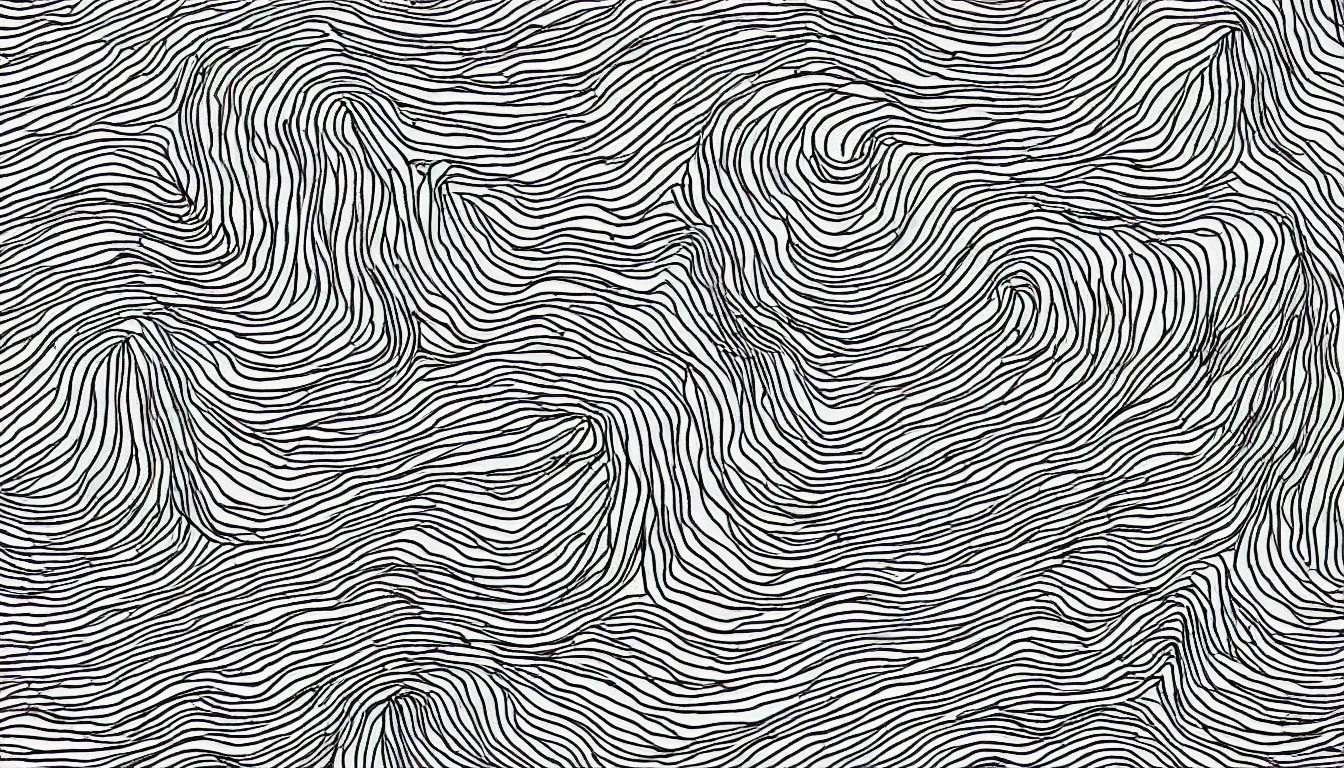 Image similar to ocean swells, minimalist pen line art drawing