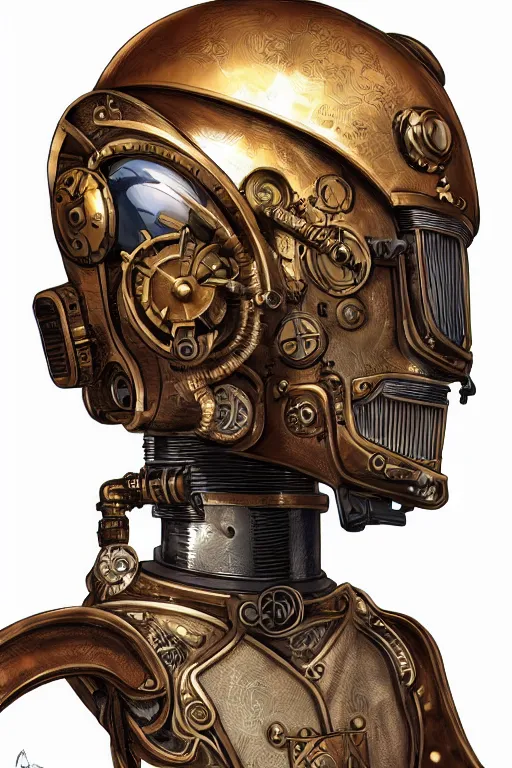 Image similar to steampunk helmet fantasy art mask robot ninja stylized digital illustration sharp focus, elegant intricate digital painting artstation concept art global illumination ray tracing advanced technology chaykin howard and campionpascale and cooke darwyn and davis jack