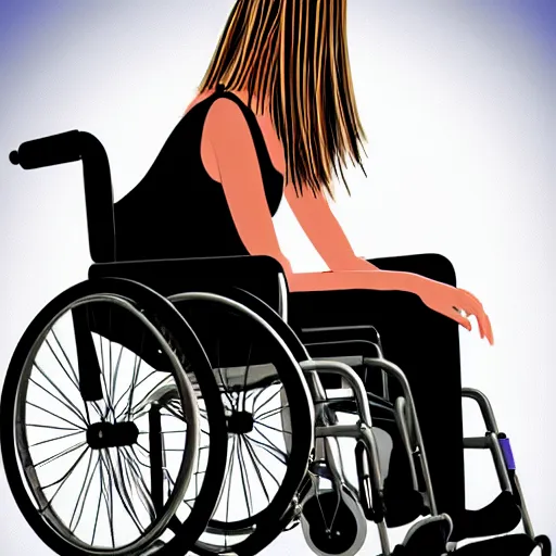 Image similar to “ color photo of a beautiful woman in a wheelchair, hd, photorealistic, detailed ”