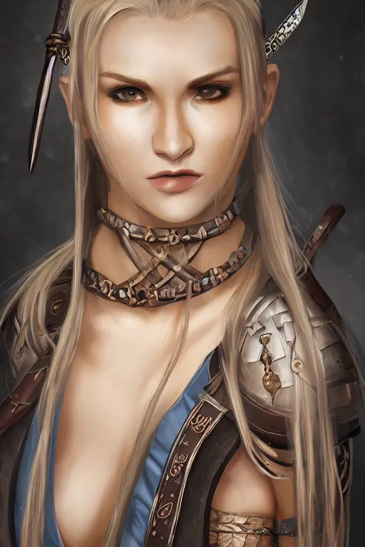 Prompt: heroine, beautiful, full body portrait, thin but strong viking samurai woman, open shirt, 6 pack, symmetrical beautiful face, relaxed pose, ultra detailed, digital art, 8 k, character, realistic, hyperrealistic