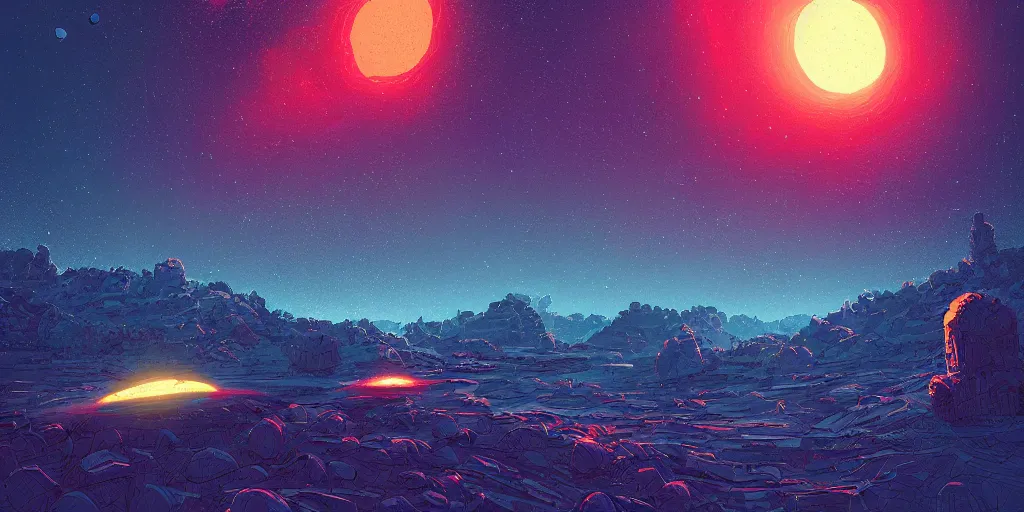 Prompt: asteroids by alena aenami and petros afshar