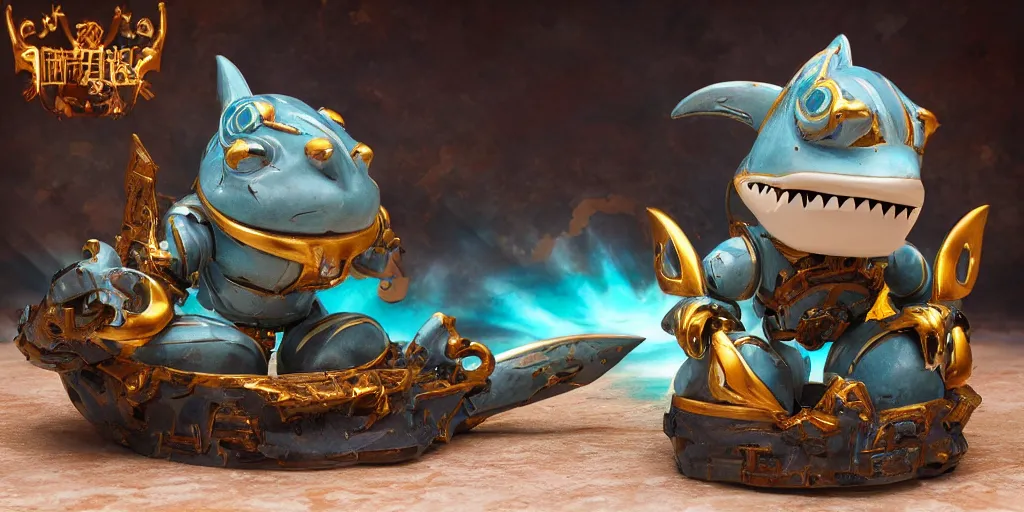 Prompt: very cute strong shark mystical statue robot, highly detailed, 8 k, masterpiece, super resolution.
