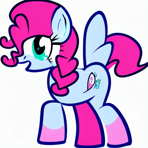 Prompt: Pinkie Pie, drawn by professional brony artist, vector graphics