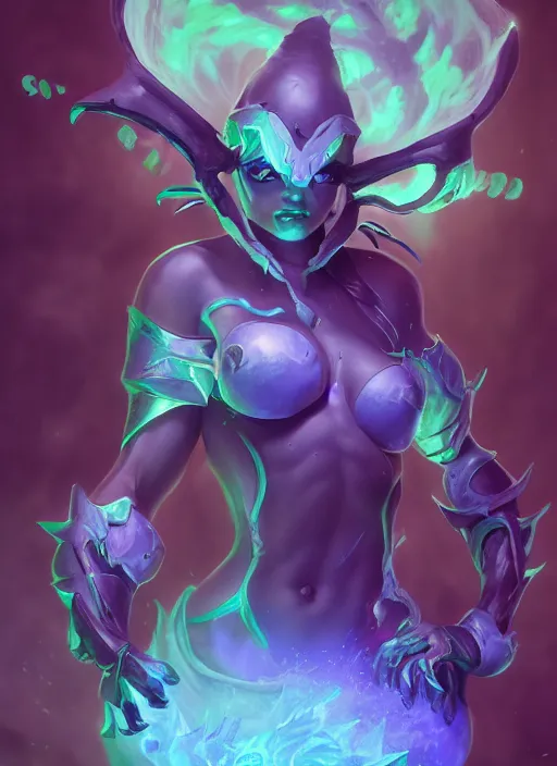 Image similar to female thresh, from league of legends, hyper detailed, digital art, trending in artstation, cinematic lighting, studio quality, smooth render, fluorescent skin, unreal engine 5 rendered, octane rendered, art style by klimt and nixeu and ian sprigger and wlop and krenz cushart