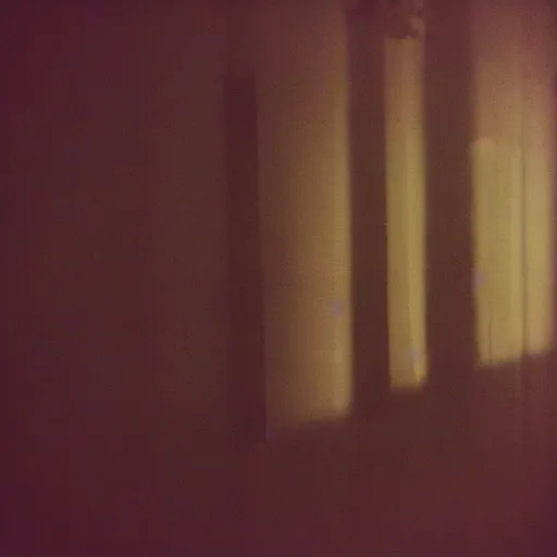 Image similar to insane nightmare, no light, everything is blurred, creepy shadows, giant office , very poor quality of photography, 2 mpx quality, grainy picture