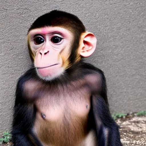 Image similar to monkey with random haircut,