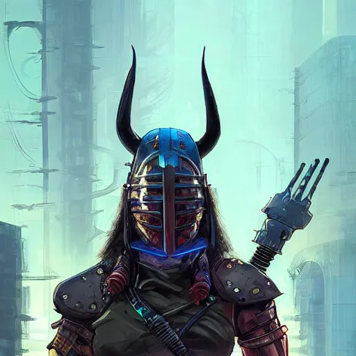 Image similar to cyberpunk viking helmet mask warrior goddess robot ninja fantasy, art gta 5 cover, official fanart behance hd artstation by jesper ejsing, by rhads, makoto shinkai and lois van baarle, ilya kuvshinov, ossdraws