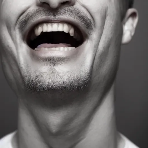 Prompt: photo of a man's face in ecstatic ecstacy, close up shot, looks incredibly happy, professional photography
