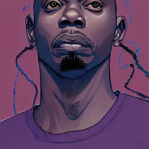 Prompt: a study of cell shaded portrait of Cartoonish Dave Chapelle concept art, llustration, post grunge, concept art by josan gonzales and wlop, by james jean, Victo ngai, David Rubín, Mike Mignola, Laurie Greasley, highly detailed, sharp focus, alien, Trending on Artstation, HQ, deviantart, art by artgem