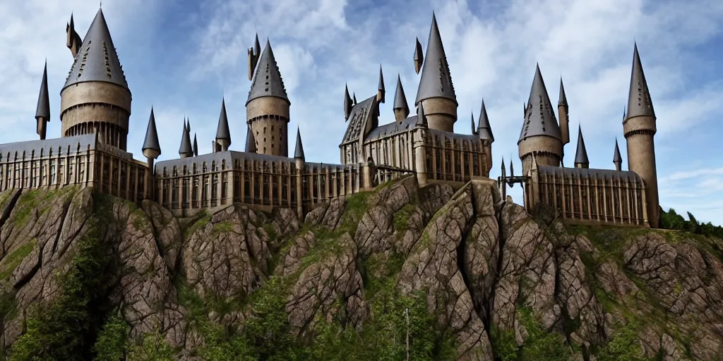 Image similar to Hogwarts as described in the Harry Potter books